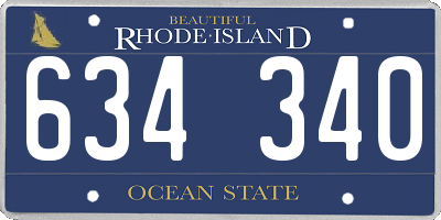 RI license plate 634340