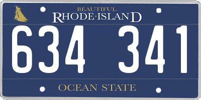 RI license plate 634341