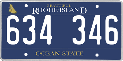 RI license plate 634346