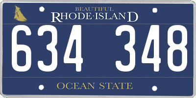 RI license plate 634348