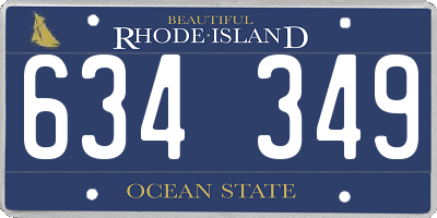 RI license plate 634349