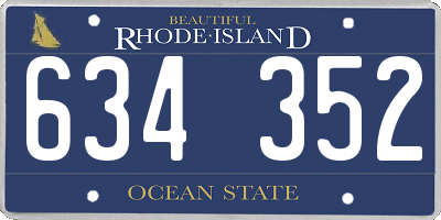 RI license plate 634352