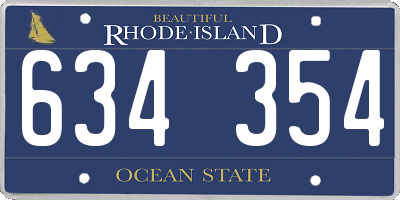 RI license plate 634354