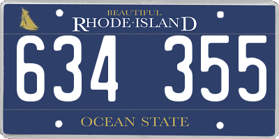 RI license plate 634355