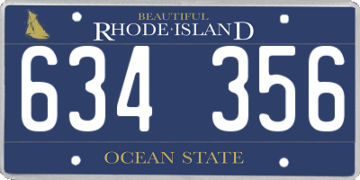 RI license plate 634356