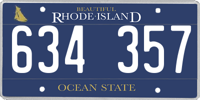 RI license plate 634357