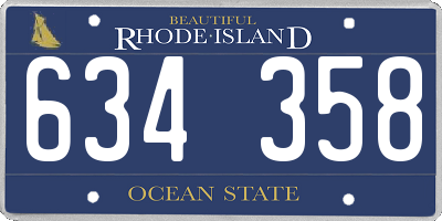 RI license plate 634358