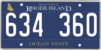 RI license plate 634360