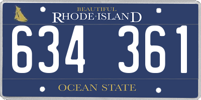 RI license plate 634361