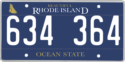 RI license plate 634364