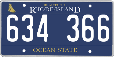 RI license plate 634366