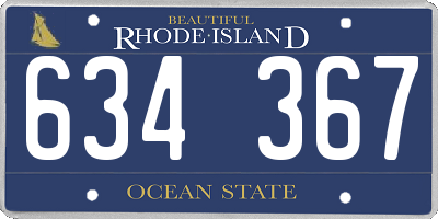 RI license plate 634367