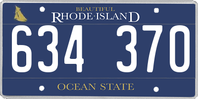 RI license plate 634370
