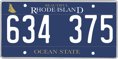 RI license plate 634375
