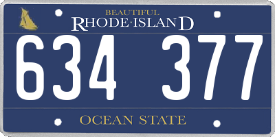 RI license plate 634377