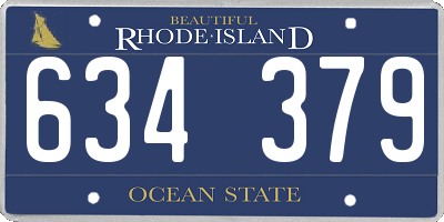 RI license plate 634379