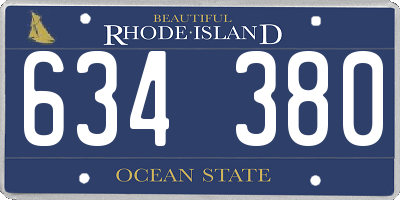 RI license plate 634380