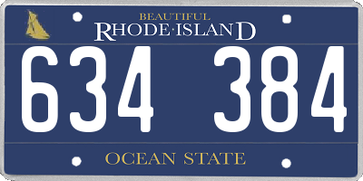RI license plate 634384