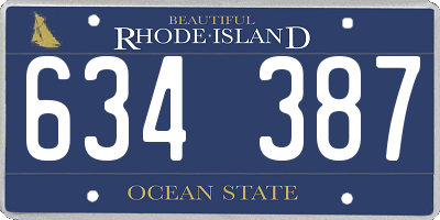 RI license plate 634387