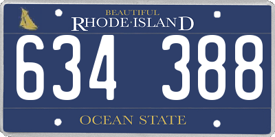 RI license plate 634388