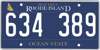 RI license plate 634389