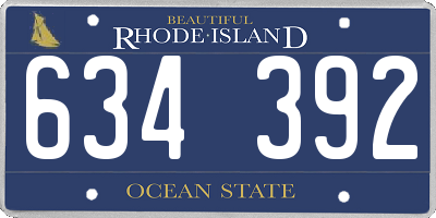 RI license plate 634392