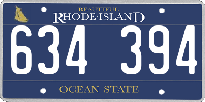 RI license plate 634394