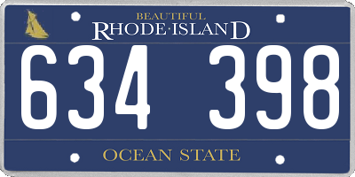 RI license plate 634398