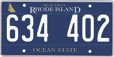 RI license plate 634402