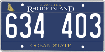 RI license plate 634403