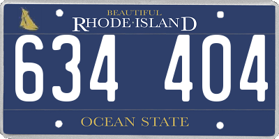 RI license plate 634404