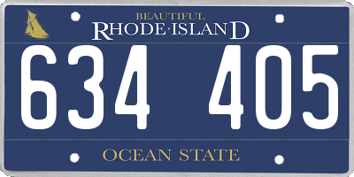 RI license plate 634405