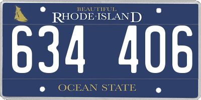 RI license plate 634406