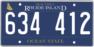 RI license plate 634412