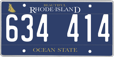 RI license plate 634414