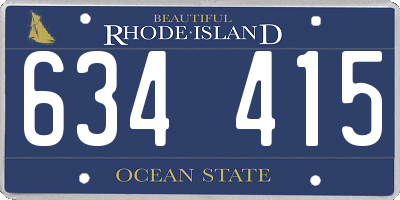 RI license plate 634415