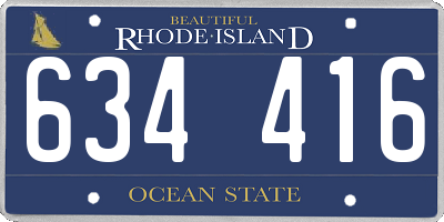 RI license plate 634416