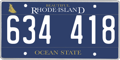 RI license plate 634418
