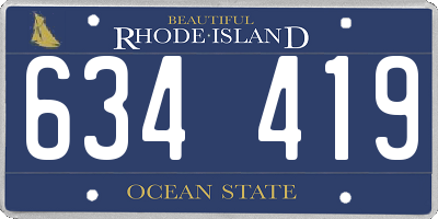 RI license plate 634419