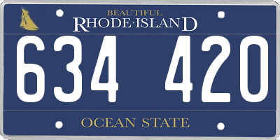 RI license plate 634420