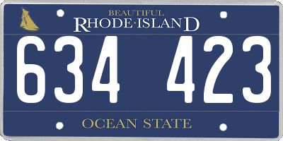 RI license plate 634423