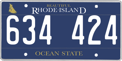 RI license plate 634424