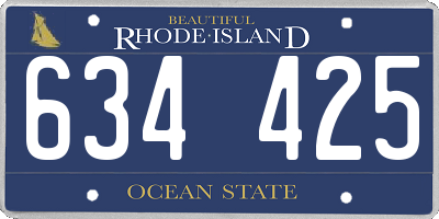 RI license plate 634425