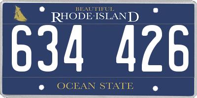 RI license plate 634426