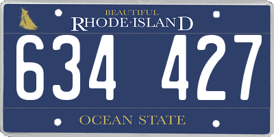 RI license plate 634427