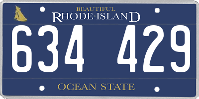 RI license plate 634429