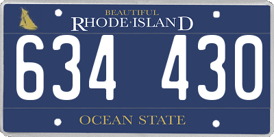 RI license plate 634430