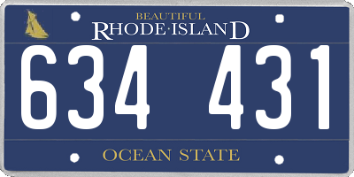 RI license plate 634431