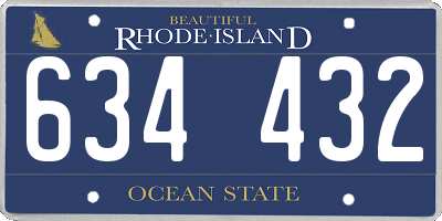 RI license plate 634432