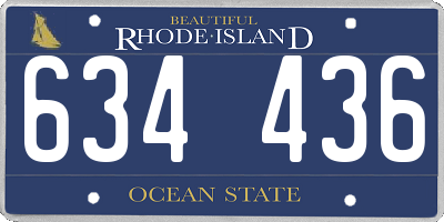 RI license plate 634436